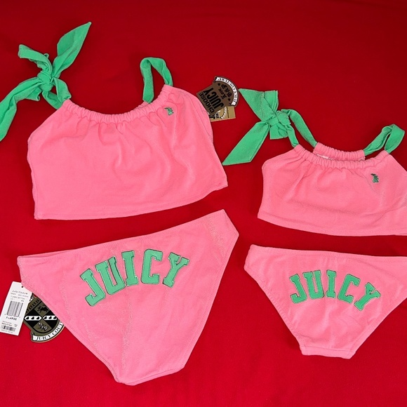 NWT JUICY COUTURE Mrs. Robinson Bikini Tankini Swimsuit Womens XL Pink Rare Find - Picture 8 of 9